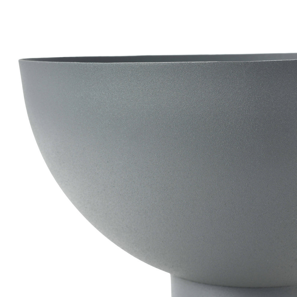 Decorative Metal Footed Bowl, Gray