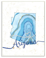Stupell Industries Arizona Agate Blue US State Design, 10 x 15