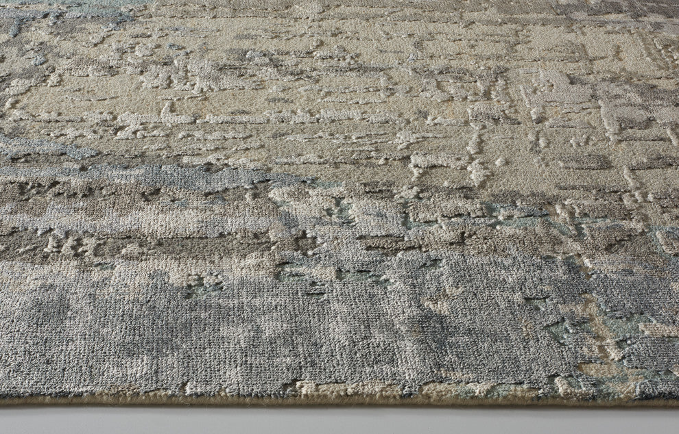 Vanida Rectangle Hand Knotted Rug, Blue Grey, 5'x8'