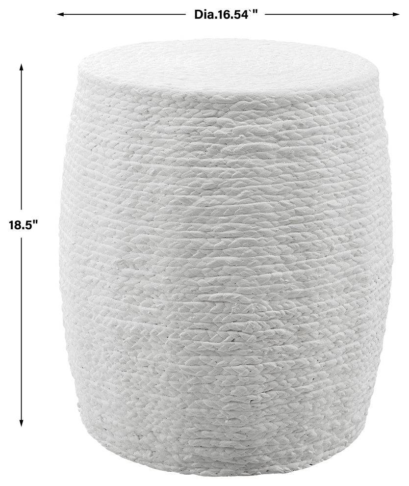 Uttermost Resort White Accent Stool