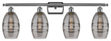 Ballston-Vaz 4-Light 36" Bath Vanity Light, Polished Chrome, Light Smoke