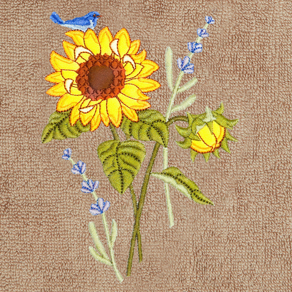 Linum Home Textiles 100% Turkish Cotton GIRASOL 4PC Embellished Towel Set