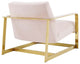 Accent Chair, Velvet, Metal, Gold Pink, Modern, Living Lounge Hotel Hospitality