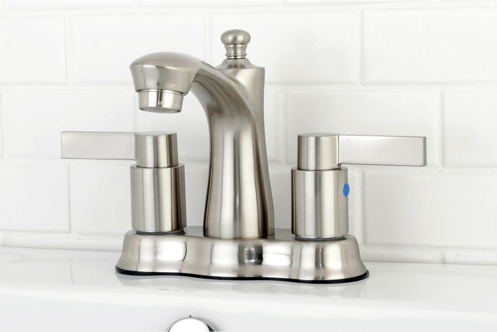 4" Centerset Bathroom Faucet WithRetail Pop-Up, Brushed Nickel
