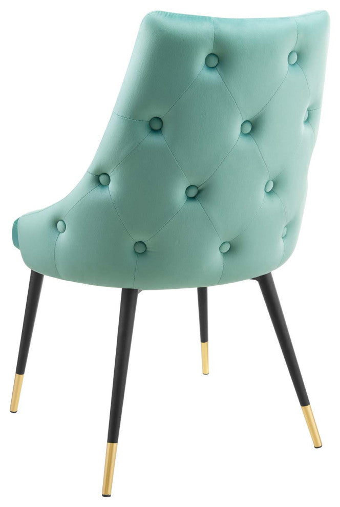 Side Dining Chair, Set of 2, Velvet, Blue, Modern, Bistro Restaurant Hospitality