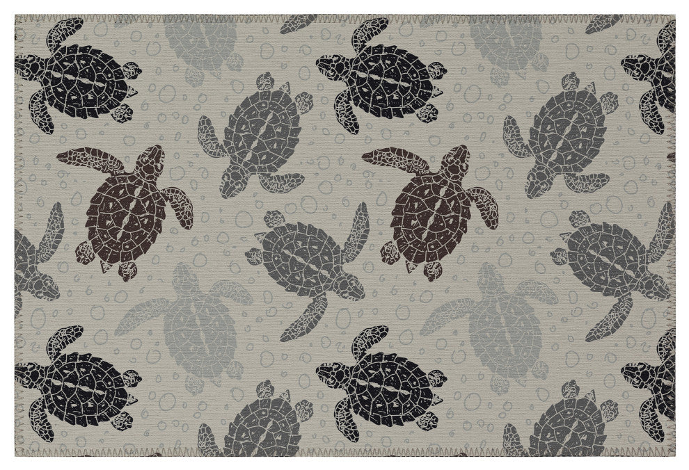 Indoor/Outdoor Seabreeze SZ13 Beige Machine Washable 1'8" x 2'6" Rug