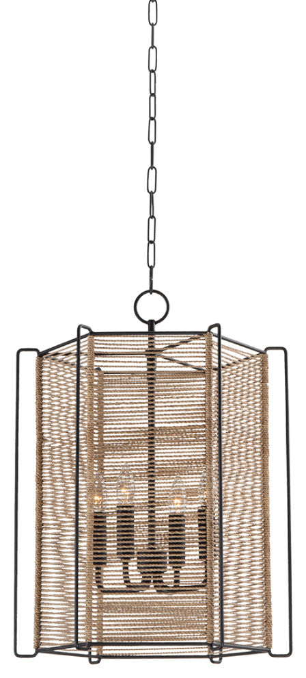 4-Light Lantern, Textured Black