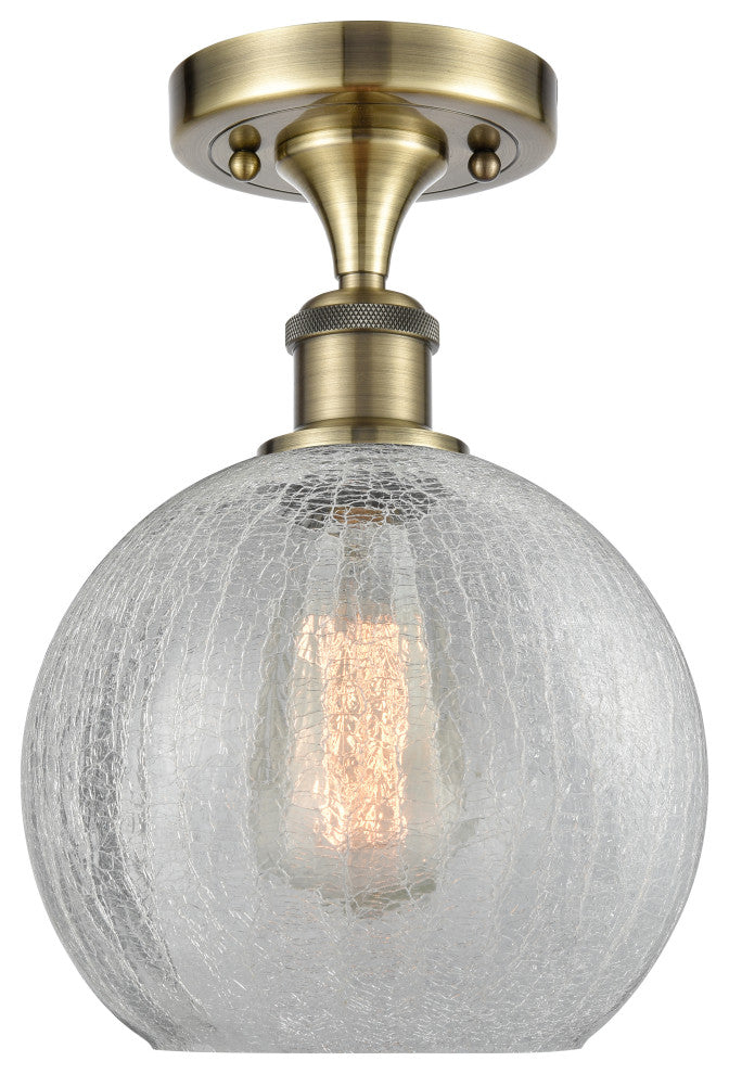 Innovations Lighting 516-1C-AB-G125-8-LED Athens 1 Light 8" Semi-Flush Mount
