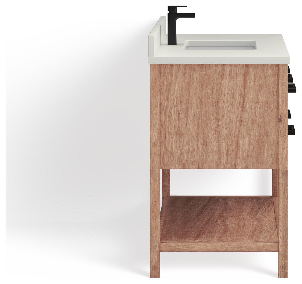 Adal Bath Vanity, Weathered Brown, 42", Single Sink, Freestanding