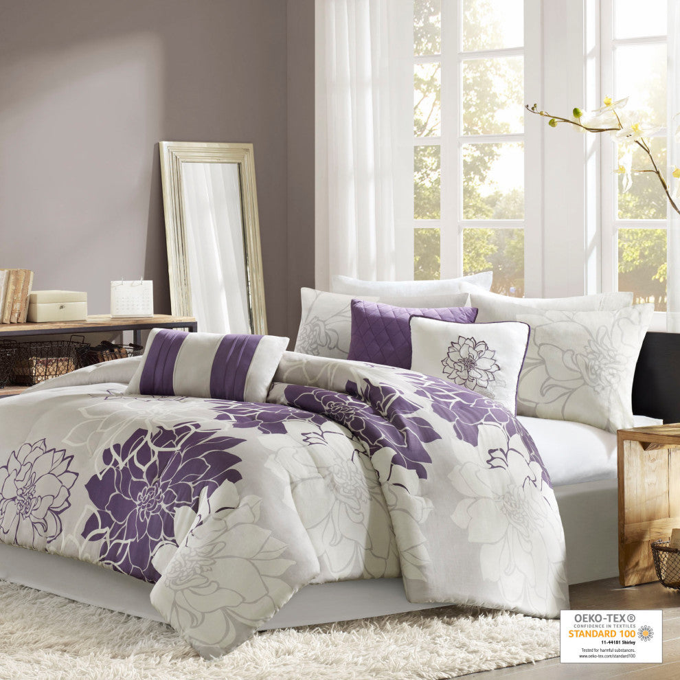 Madison Park Sateen Printed Comforter 7-Piece Set, California King
