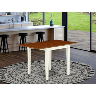 Rectangular Table 30"X48" With 2 Drop Leaves, Buttermilk and Cherry Finish