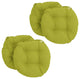 16" Polyester Solid Outdoor Round Tufted Chair Cushions, Set of 4, Lime