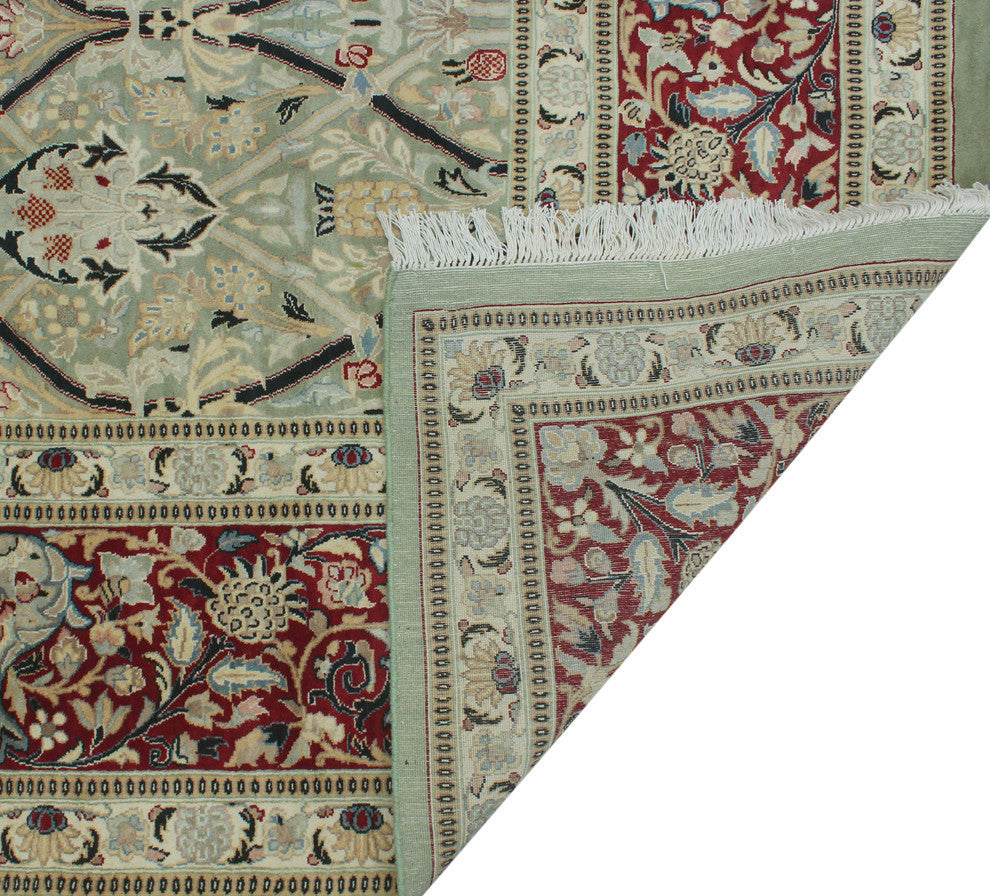 Pak-Persian Mujahid Light Green Rug, 9'1x12'5