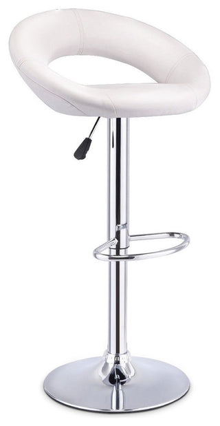 Set of 2 Adjustable Swivel Bar Stools Pub Chairs, White
