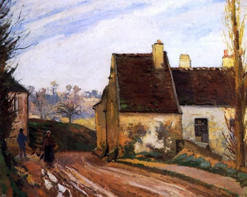 Camille Pissarro Homes near the Osny, 20"x25" Wall Decal
