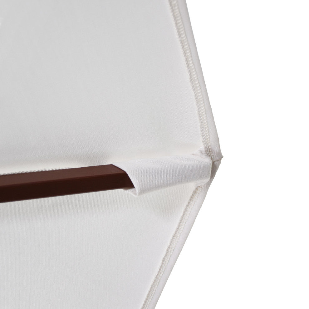 9' Square Push Lift Wood Umbrella, Sunbrella, Air Blue