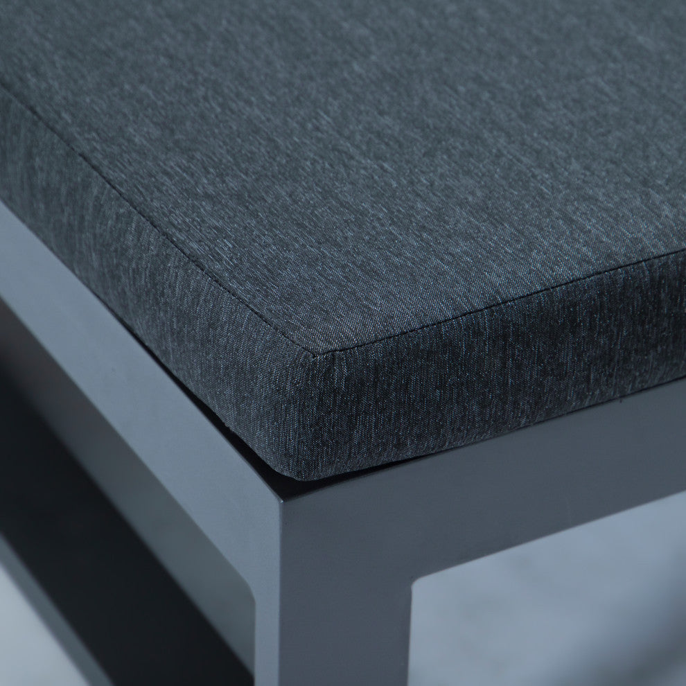 LeisureMod Chelsea Convertible 2-in-1 Sofa and Double Chaise Lounge, Black