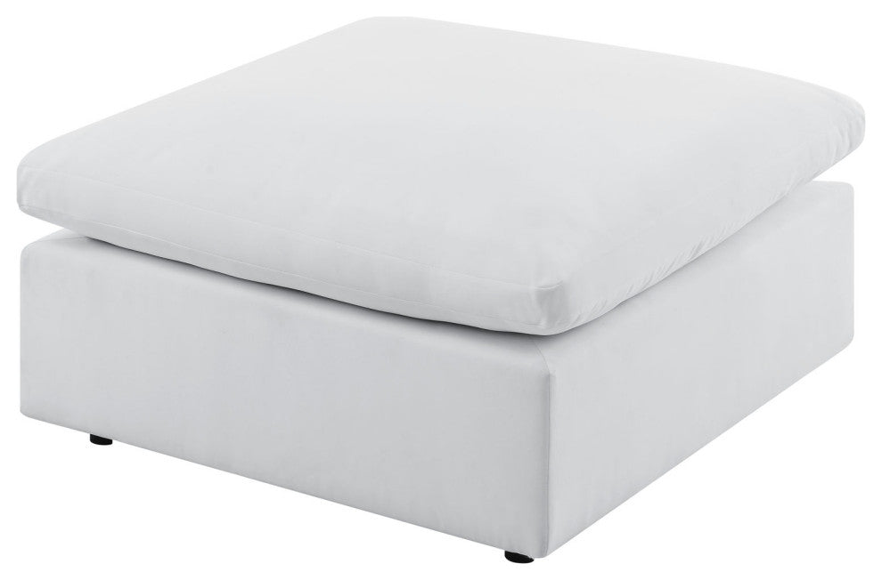 Modular Lounge Sectional Deep Sofa Chair Set, Sunbrella, White, Modern, Outdoor