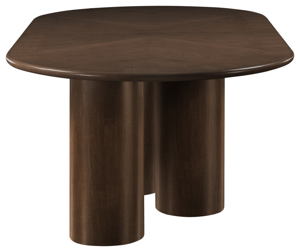 Dolan Rubberwood and Veneer Dining Table, Brown