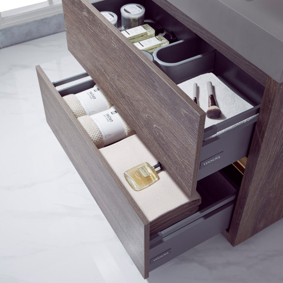 Huesca Bath Vanity in North Carolina Oak, 36", Without Mirror