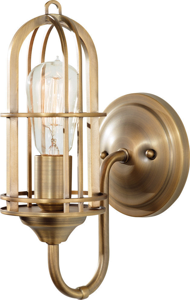 1-Light Dark Antique Brass Wall Bracket