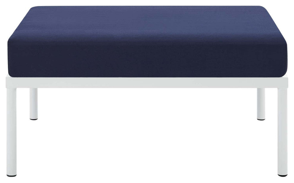 Lounge Chair Ottoman, Sunbrella, Aluminum, Metal, Blue Navy, Modern, Outdoor