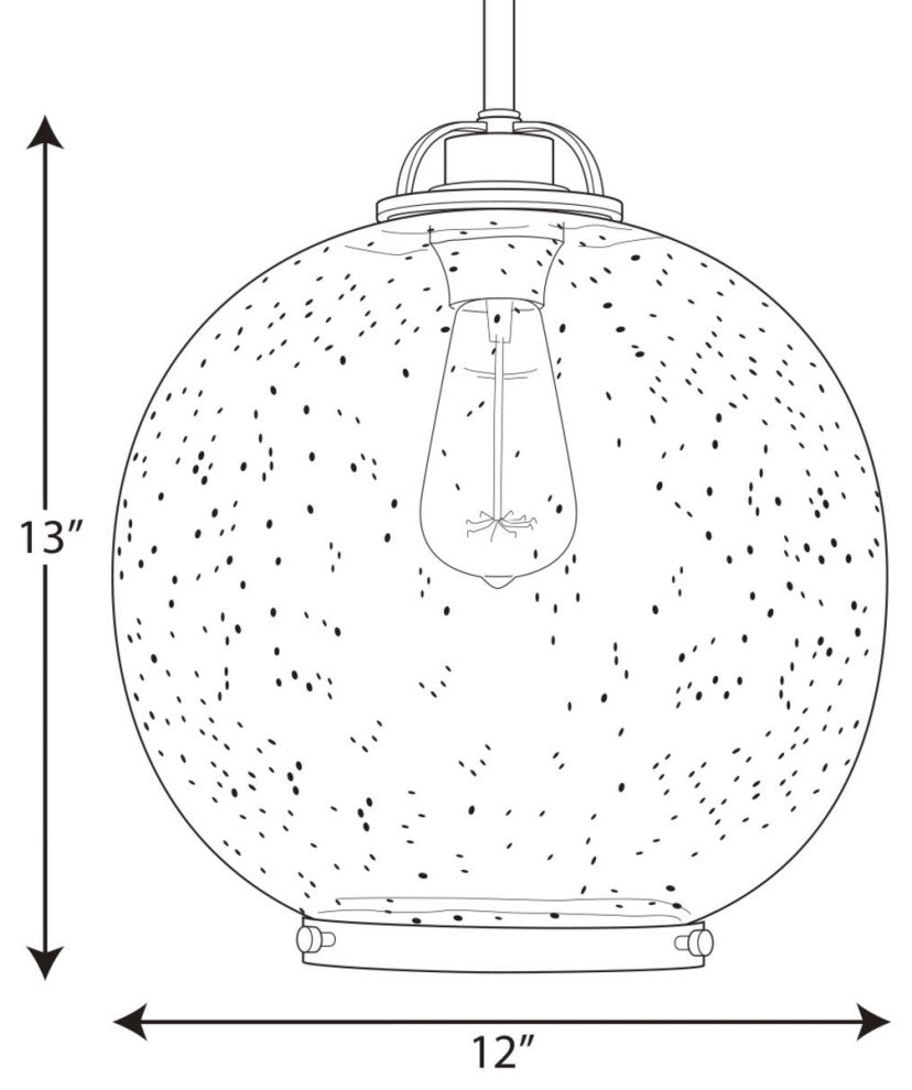 Progress Lighting P5309-20 Chronicle 1-Light Mini-Pendant, 8"x9", 12"x13