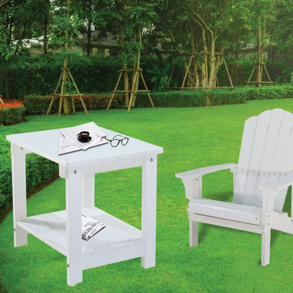 Orlando Plastic Wood End Table, White