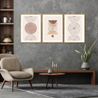 Boho Framed 3-Piece Wall Art Set by The Miuus Studio, 16"x24", Framed