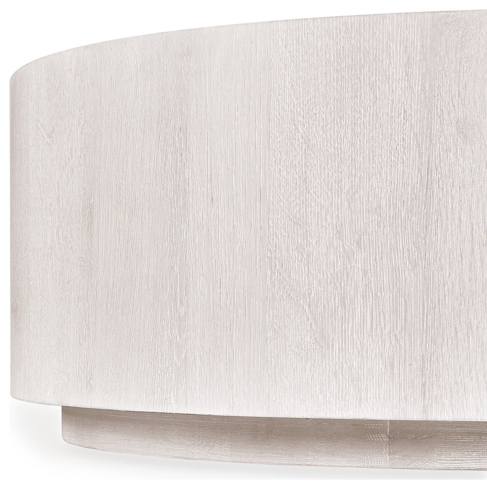 Layne 42" Round Coffee Table With Casters by Kosas Home, White Wash