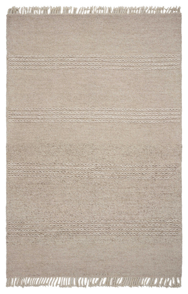 HomeRoots 7' x 9' Wool Natural Area Rug