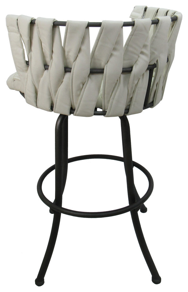 Metalona Counter Stool, White Gray, 26"