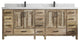 Malibu Mango 84 Double Sink Bath Vanity in Natural 2" Calacatta Laza