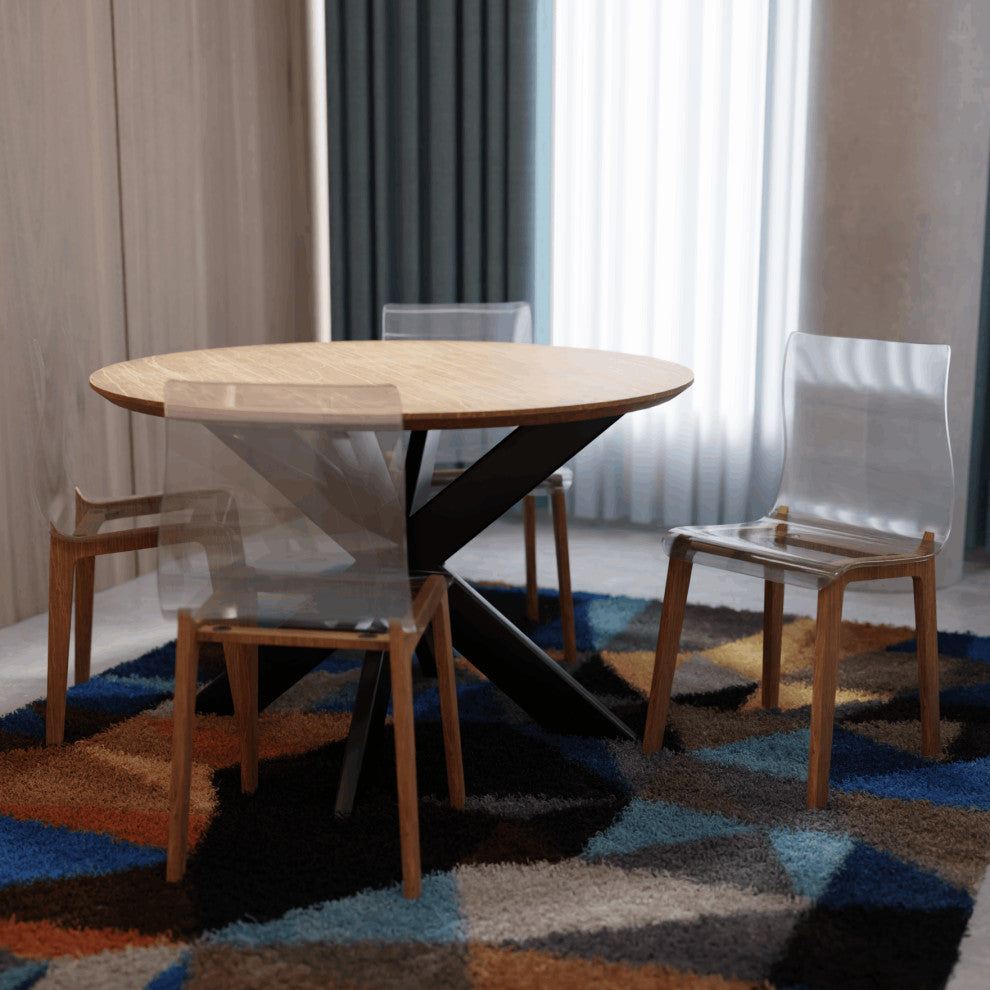 LeisureMod Marsden Modern Dining Side Chair With Beech Wood Legs, Walnut