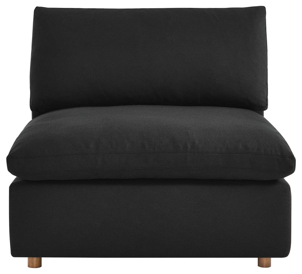 Commix Down Filled Overstuffed 4-Piece Sectional Sofa Set, Black