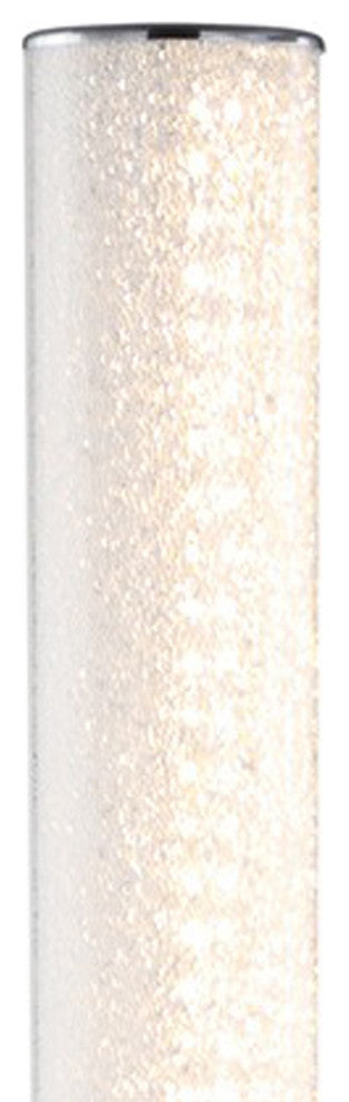 Benzara BM240869 Column Style Floor Lamp With Sandrock Acrylic Tube, Clear