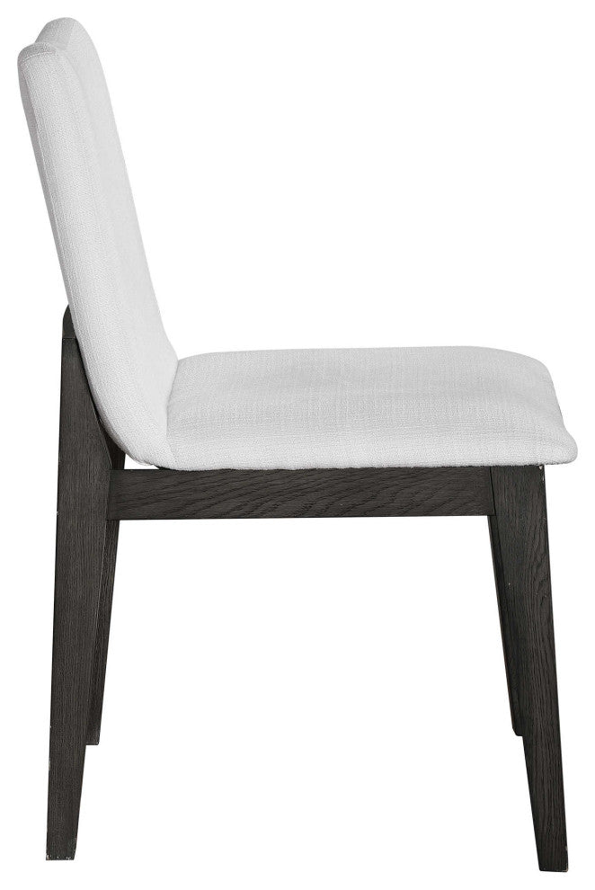 Elegant Dark Espresso Brown/White Dining Chairs, Set of 2