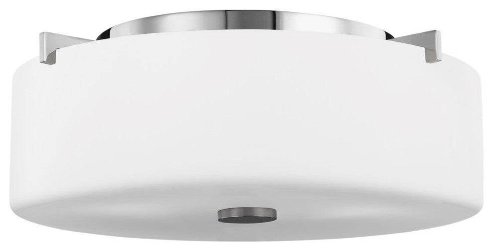 2-Light Flush Mount, Chrome