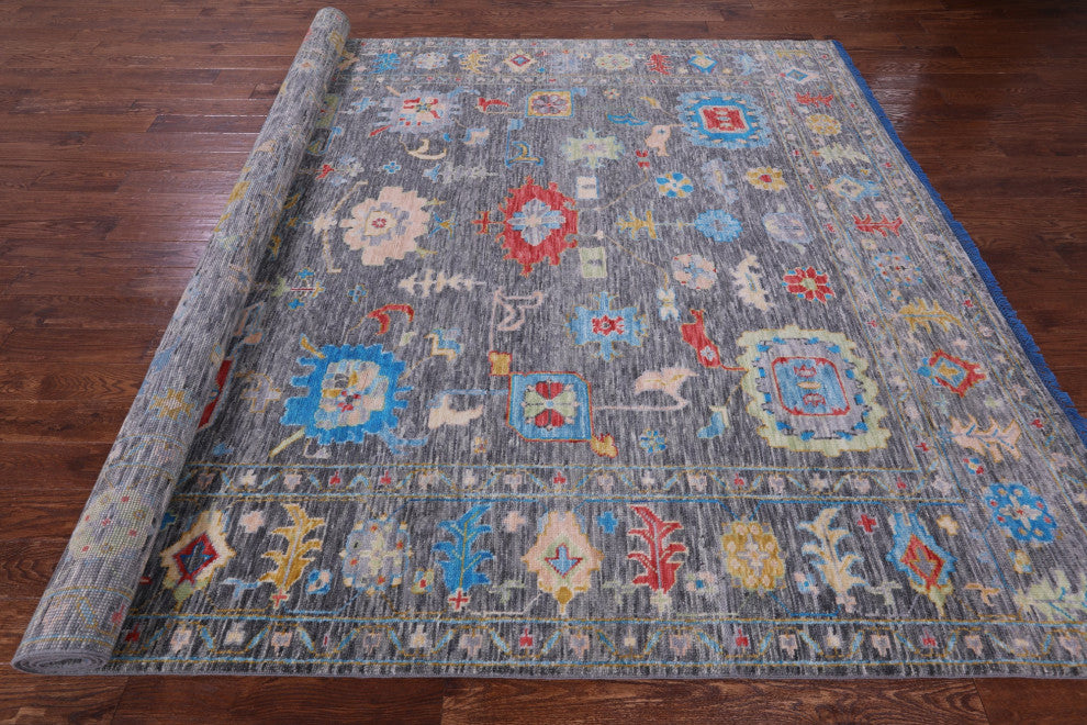 Turkish Oushak Hand Knotted Wool Rug 8' 11" X 11' 11" - Q15738