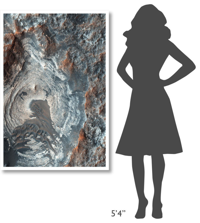 "Mars HiRISE  -  Surface Layers and Dark Dunes" Paper Print by NASA, 34"x50"