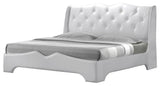 Madrid Platform Off-White Modern Bed, Cal King
