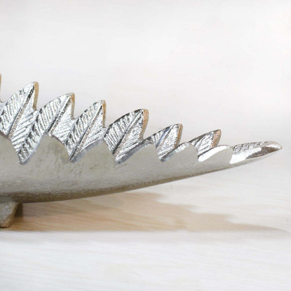 Handmade Decorative Aluminium Try, Silver Color Coated