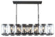 1212 Monaco Collection Pendant Lamp, 53"x12", Flat Black Matte, 53"x12"