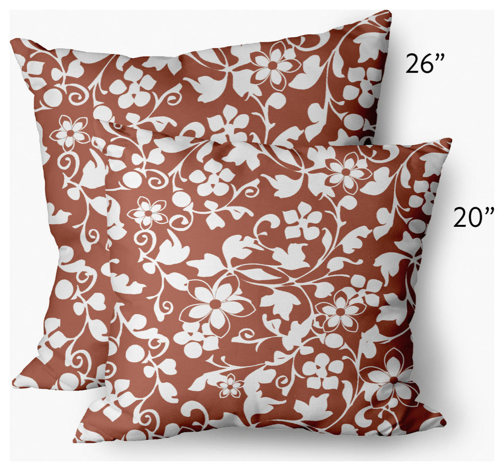 Evelyn Decorative Throw Pillow, Rust, 20"x20"