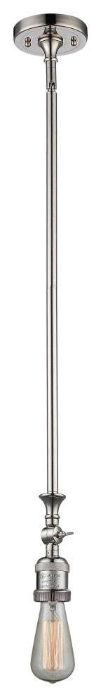 Bare Bulb 1 Light Mini Pendant, Polished Nickel, LED