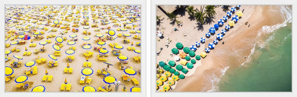 Beach Umbrellas Diptych, 36x12