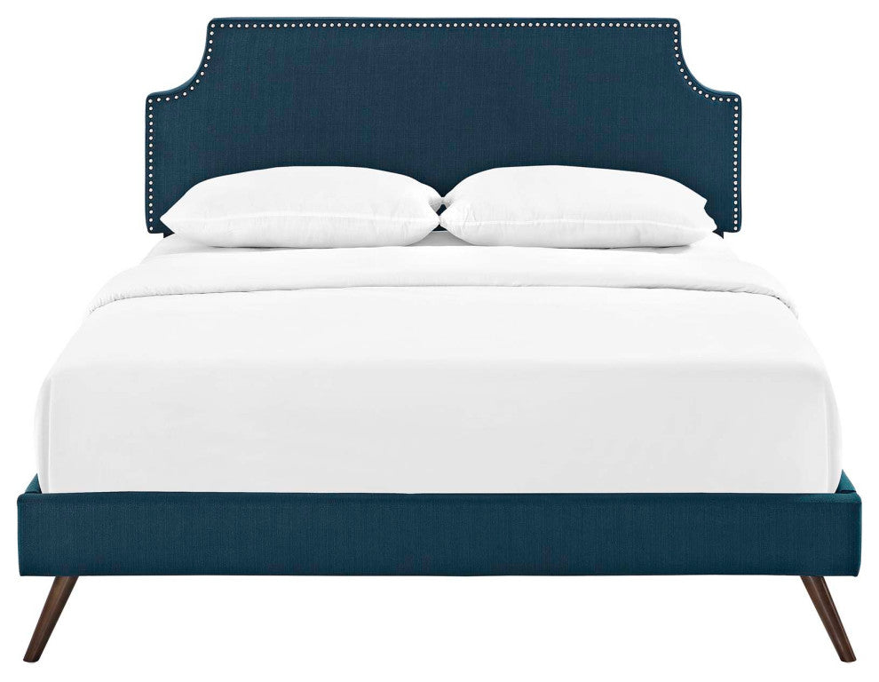 Corene Queen Platform Bed with Round Splayed Legs
