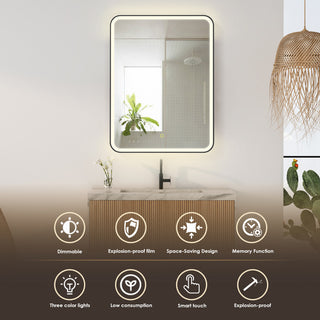 Ostaria Surface-Mount/Reccessed LED Lighted Bathroom Medicine Cabinet, 24"