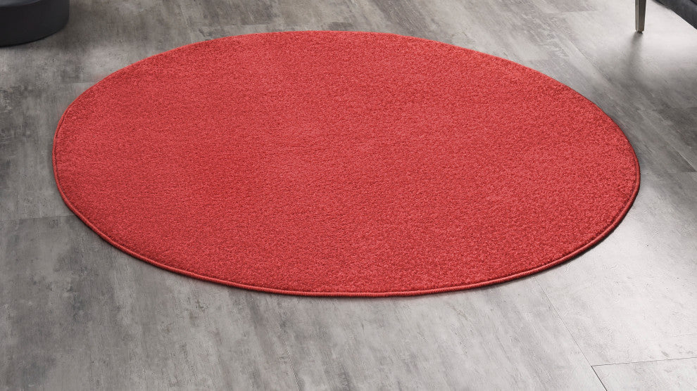 Nourison Essentials 4' x Round Brick Red Outdoor Area Rug