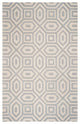 3'X5' Grey Hand Tufted Geometric Indoor Area Rug